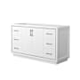 Wyndham Collection Icon 60" Single Free Standing Vanity Cabinet Only - Less Vanity Top White / Matte Black Hardware