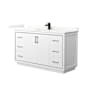 Wyndham Collection Icon 60" Free Standing Single Basin Vanity Set with Cabinet and Quartz Vanity Top White / Giotto Quartz Top / Matte Black Hardware