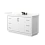 Wyndham Collection Icon 60" Free Standing Single Basin Vanity Set with Cabinet and Quartz Vanity Top White / Giotto Quartz Top / Matte Black Hardware