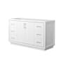 Wyndham Collection Icon 60" Single Free Standing Vanity Cabinet Only - Less Vanity Top White / Brushed Nickel Hardware