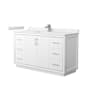 Wyndham Collection Icon 60" Free Standing Single Basin Vanity Set with Cabinet and Cultured Marble Vanity Top White / White Cultured Marble Top / Brushed Nickel Hardware