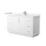 Wyndham Collection Icon 60" Free Standing Single Basin Vanity Set with Cabinet and Quartz Vanity Top White / White Quartz Top / Brushed Nickel Hardware