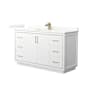 Wyndham Collection Icon 60" Free Standing Single Basin Vanity Set with Cabinet and Quartz Vanity Top White / Giotto Quartz Top / Satin Bronze Hardware