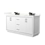 Wyndham Collection Icon 66" Free Standing Double Basin Vanity Set with Cabinet and Quartz Vanity Top White / Giotto Quartz Top / Matte Black Hardware