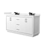 Wyndham Collection Icon 66" Free Standing Double Basin Vanity Set with Cabinet and Quartz Vanity Top White / White Quartz Top / Matte Black Hardware