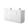 Wyndham Collection Icon 66" Free Standing Double Basin Vanity Set with Cabinet and Quartz Vanity Top White / Giotto Quartz Top / Brushed Nickel Hardware