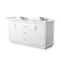Wyndham Collection Icon 66" Free Standing Double Basin Vanity Set with Cabinet and Cultured Marble Vanity Top White / White Cultured Marble Top / Brushed Nickel Hardware