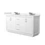 Wyndham Collection Icon 66" Free Standing Double Basin Vanity Set with Cabinet and Quartz Vanity Top White / White Quartz Top / Brushed Nickel Hardware