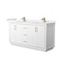 Wyndham Collection Icon 66" Free Standing Double Basin Vanity Set with Cabinet and Quartz Vanity Top White / White Quartz Top / Satin Bronze Hardware