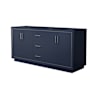 Wyndham Collection Icon 71" Double Free Standing Vanity Cabinet Only - Less Vanity Top Dark Blue / Brushed Nickel Hardware
