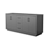 Wyndham Collection Icon 71" Double Free Standing Vanity Cabinet Only - Less Vanity Top Dark Gray / Matte Black Hardware