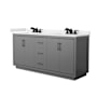 Wyndham Collection Icon 72" Free Standing Double Basin Vanity Set with Cabinet and Quartz Vanity Top Dark Gray / White Quartz Top / Matte Black Hardware