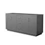 Wyndham Collection Icon 71" Double Free Standing Vanity Cabinet Only - Less Vanity Top Dark Gray / Brushed Nickel Hardware