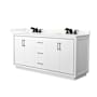 Wyndham Collection Icon 72" Free Standing Double Basin Vanity Set with Cabinet and Quartz Vanity Top White / Giotto Quartz Top / Matte Black Hardware
