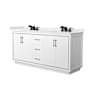 Wyndham Collection Icon 72" Free Standing Double Basin Vanity Set with Cabinet and Quartz Vanity Top White / White Quartz Top / Matte Black Hardware