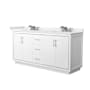 Wyndham Collection Icon 72" Free Standing Double Basin Vanity Set with Cabinet and Quartz Vanity Top White / White Quartz Top / Brushed Nickel Hardware