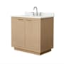 Wyndham Collection Maroni 36" Free Standing Single Basin Vanity Set with Cabinet and Quartz Vanity Top Light Straw / Giotto Quartz Top / Brushed Nickel Hardware