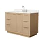 Wyndham Collection Maroni 48" Free Standing Single Basin Vanity Set with Cabinet and Quartz Vanity Top Light Straw / Giotto Quartz Top / Brushed Nickel Hardware