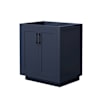 Wyndham Collection Miranda 30" Single Free Standing Vanity Cabinet Only - Less Vanity Top Dark Blue / Matte Black Hardware