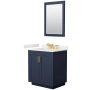 Dark Blue / White Quartz Top / Brushed Gold Hardware