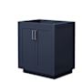Wyndham Collection Miranda 30" Single Free Standing Vanity Cabinet Only - Less Vanity Top Dark Blue / Brushed Nickel Hardware