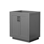 Wyndham Collection Miranda 30" Single Free Standing Vanity Cabinet Only - Less Vanity Top Dark Gray / Matte Black Hardware