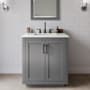 Wyndham Collection Miranda 30" Free Standing Single Basin Vanity Set with Cabinet and Quartz Vanity Top Dark Gray / Giotto Quartz Top / Matte Black Hardware