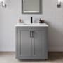 Wyndham Collection Miranda 30" Free Standing Single Basin Vanity Set with Cabinet and Cultured Marble Vanity Top Dark Gray / White Cultured Marble Top / Matte Black Hardware