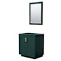 Wyndham Collection Miranda 30" Single Free Standing Vanity Cabinet - Less Vanity Top Green / Brushed Gold Hardware