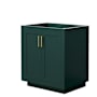 Wyndham Collection Miranda 30" Single Free Standing Vanity Cabinet Only - Less Vanity Top Green / Brushed Gold Hardware