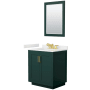 Green / White Quartz Top / Brushed Gold Hardware