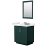 Green / White Quartz Top / Brushed Nickel Hardware