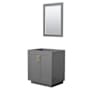 Wyndham Collection Miranda 30" Single Free Standing Vanity Cabinet - Less Vanity Top Dark Gray / Brushed Gold Hardware