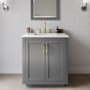 Wyndham Collection Miranda 30" Free Standing Single Basin Vanity Set with Cabinet and Quartz Vanity Top Dark Gray / Giotto Quartz Top / Brushed Gold Hardware