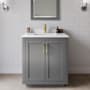 Wyndham Collection Miranda 30" Free Standing Single Basin Vanity Set with Cabinet and Cultured Marble Vanity Top Dark Gray / White Cultured Marble Top / Brushed Gold Hardware