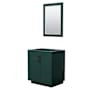 Wyndham Collection Miranda 30" Single Free Standing Vanity Cabinet - Less Vanity Top Green / Matte Black Hardware