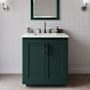Wyndham Collection Miranda 30" Free Standing Single Basin Vanity Set with Cabinet and Quartz Vanity Top Green / Giotto Quartz Top / Matte Black Hardware