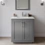 Wyndham Collection Miranda 30" Free Standing Single Basin Vanity Set with Cabinet and Cultured Marble Vanity Top Dark Gray / Carrara Cultured Marble Top / Brushed Nickel Hardware