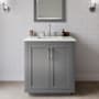 Wyndham Collection Miranda 30" Free Standing Single Basin Vanity Set with Cabinet and Quartz Vanity Top Dark Gray / Giotto Quartz Top / Brushed Nickel Hardware