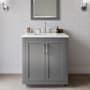 Wyndham Collection Miranda 30" Free Standing Single Basin Vanity Set with Cabinet and Quartz Vanity Top Dark Gray / White Quartz Top / Brushed Nickel Hardware