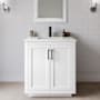 Wyndham Collection Miranda 30" Free Standing Single Basin Vanity Set with Cabinet and Quartz Vanity Top White / Giotto Quartz Top / Matte Black Hardware