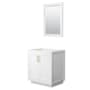 Wyndham Collection Miranda 30" Single Free Standing Vanity Cabinet - Less Vanity Top White / Brushed Gold Hardware
