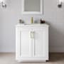 Wyndham Collection Miranda 30" Free Standing Single Basin Vanity Set with Cabinet and Quartz Vanity Top White / Giotto Quartz Top / Brushed Gold Hardware
