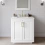 Wyndham Collection Miranda 30" Free Standing Single Basin Vanity Set with Cabinet and Quartz Vanity Top White / Giotto Quartz Top / Brushed Gold Hardware