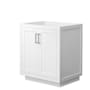 Wyndham Collection Miranda 30" Single Free Standing Vanity Cabinet Only - Less Vanity Top White / Brushed Nickel Hardware