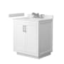 Wyndham Collection Miranda 30" Free Standing Single Basin Vanity Set with Cabinet and Cultured Marble Vanity Top White / White Cultured Marble Top / Brushed Nickel Hardware