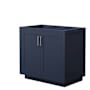 Wyndham Collection Miranda 36" Single Free Standing Vanity Cabinet Only - Less Vanity Top Dark Blue / Brushed Nickel Hardware