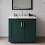 Wyndham Collection Miranda 36" Free Standing Single Basin Vanity Set with Cabinet and Quartz Vanity Top Green / Giotto Quartz Top / Brushed Gold Hardware