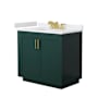 Wyndham Collection Miranda 36" Free Standing Single Basin Vanity Set with Cabinet and Cultured Marble Vanity Top Green / White Cultured Marble Top / Brushed Gold Hardware