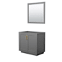 Wyndham Collection Miranda 36" Single Free Standing Vanity Cabinet - Less Vanity Top Dark Gray / Brushed Gold Hardware